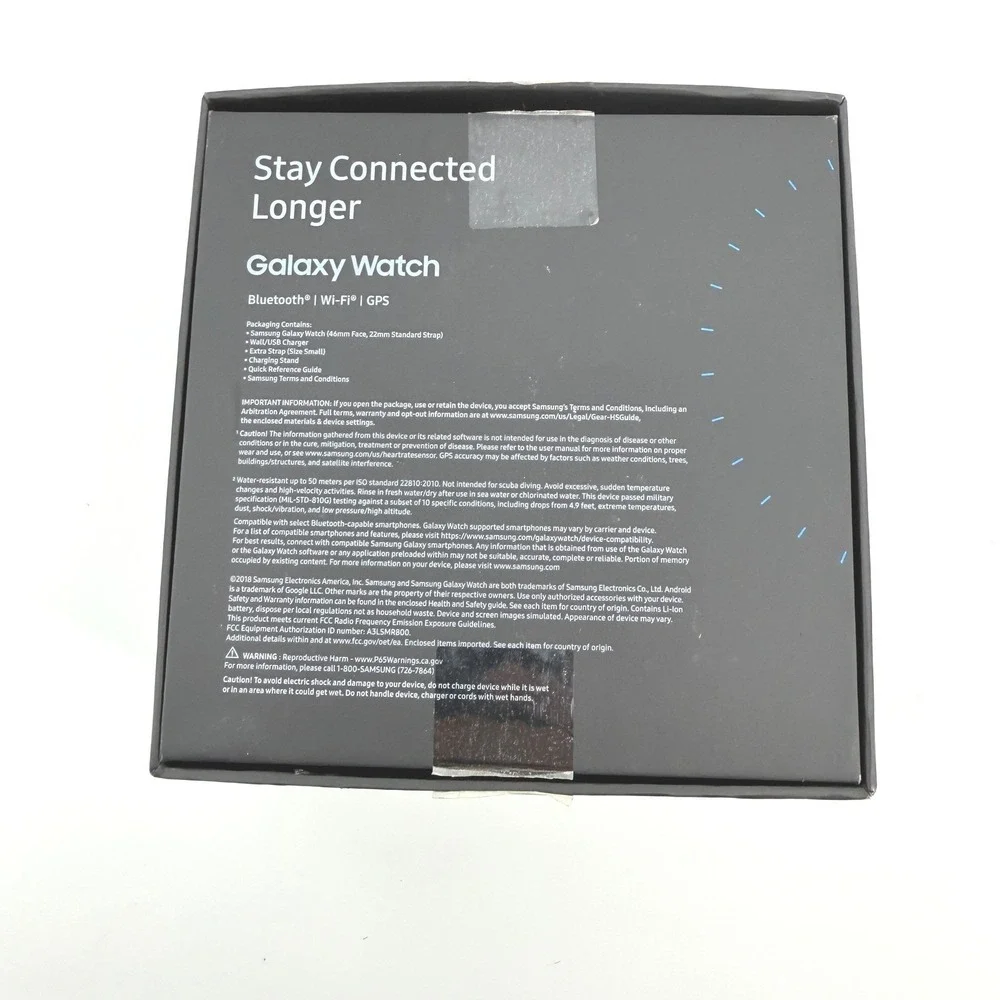 Samsung Galaxy Watch Smartwatch Mens 46mm Silver Bluetooth SM-R800 Fitness NEW